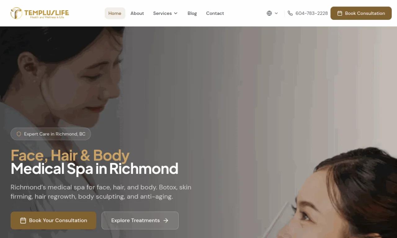 Templus Life website built with SeonixAI technology
