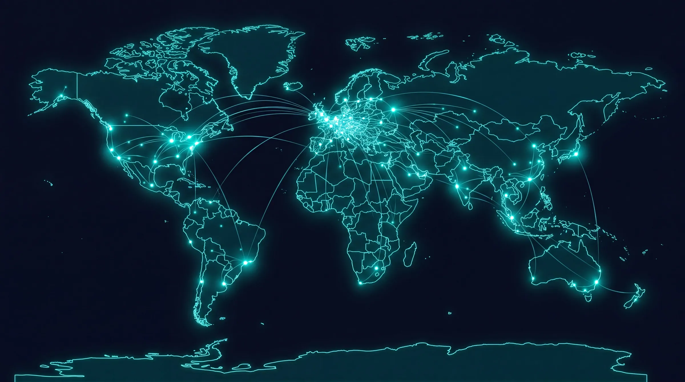 Global network world map